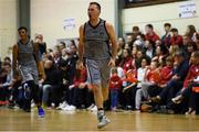 27 October 2018; Fergal O'Sullivan of Garvey's Warriors Tralee celebrates after scoring a basket during the Hula Hoops Pat Duffy Men's National Cup match between Templeogue and Garvey's Warriors Tralee at Oblate Hall in Inchicore, Dublin. Photo by Eóin Noonan/Sportsfile