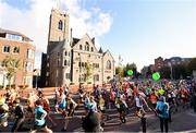 28 October 2018; A general view of runners passing Christ Church Cathedral during the 2018 SSE Airtricity Dublin Marathon. 20,000 runners took to the Fitzwilliam Square start line to participate in the 39th running of the SSE Airtricity Dublin Marathon, making it the fifth largest marathon in Europe. Photo by Sam Barnes/Sportsfile