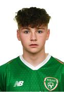 28 October 2018; Luke McGlynn of Republic of Ireland poses for a portrait during a Republic of Ireland U15 portrait session at Johnstown House in Enfield, Co Meath. Photo by Stephen McCarthy/Sportsfile