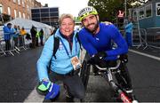 28 October 2018; Johnboy Smith of England, with Jane Emmerson, Chief Executive, Get Kids Going, became the 2018 SSE Airtricity Dublin Marathon champion of the men’s wheelchair field with a time of 01:36:12. 20,000 participants took to the Fitzwilliam Square start line to participate in the 39th running of the SSE Airtricity Dublin Marathon, making it the fifth largest marathon in Europe. Photo by Ramsey Cardy/Sportsfile