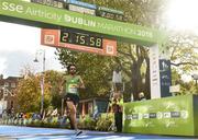 28 October 2018; Mick Clohisey of Raheny Shamrock A.C., Co. Dublin, became the Athletics Ireland National Champion, and sixth overall finisher, of the 2018 SSE Airtricity Dublin Marathon. 20,000 runners took to the Fitzwilliam Square start line to participate in the 39th running of the SSE Airtricity Dublin Marathon, making it the fifth largest marathon in Europe. Photo by Eóin Noonan/Sportsfile