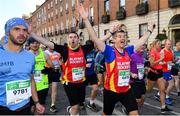 28 October 2018; Glenn Murphy, right, and Paul McArdle, from Blarney Rockets A.C., Co. Monaghan, during the 2018 SSE Airtricity Dublin Marathon. 20,000 runners took to the Fitzwilliam Square start line to participate in the 39th running of the SSE Airtricity Dublin Marathon, making it the fifth largest marathon in Europe. Photo by Ramsey Cardy/Sportsfile