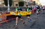 28 October 2018; Liam Cunningham, left, and Richard Bell during the 2018 SSE Airtricity Dublin Marathon. 20,000 runners took to the Fitzwilliam Square start line to participate in the 39th running of the SSE Airtricity Dublin Marathon, making it the fifth largest marathon in Europe. Photo by Ramsey Cardy/Sportsfile