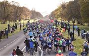 28 October 2018; A general view of runners passing through the Pheonix Park during the 2018 SSE Airtricity Dublin Marathon. 20,000 runners took to the Fitzwilliam Square start line to participate in the 39th running of the SSE Airtricity Dublin Marathon, making it the fifth largest marathon in Europe. Photo by Sam Barnes/Sportsfile