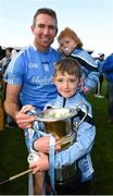 28 October 2018; Eddie Brennan of Graigue Ballycallan celebrates with his children Harry and Maeve following the Kilkenny County Intermediate Club Hurling Championship Final between Graigue Ballycallan and Tullaroan at Nowlan Park in Kilkenny. Photo by Stephen McCarthy/Sportsfile