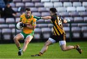 28 October 2018; Micheál Lundy of Corofin in action against Gary Sweeney of Mountbellew-Moylough during the Galway County Senior Club Football Championship Final match between Mountbellew-Moylough and Corofin at Pearse Stadium, Galway. Photo by Harry Murphy/Sportsfile