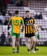 28 October 2018; A dejected Paul Donnellan of Mountbellew-Moylough shakes the hand of Micheál Lundy of Corofin during the Galway County Senior Club Football Championship Final match between Mountbellew-Moylough and Corofin at Pearse Stadium, Galway. Photo by Harry Murphy/Sportsfile