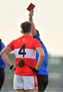 28 October 2018; Padraig O'Connor of Dingle is shown a red card by referee Seamus Mulvihill during the Kerry County Senior Club Football Championship Final match between Dr Crokes and Dingle at Austin Stack Park in Tralee, Kerry. Photo by Brendan Moran/Sportsfile