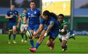 27 October 2018; Joe Tomane of Leinster is tackled by Ratuva Tavuyara of Benetton Rugby during the Guinness PRO14 Round 7 match between Benetton and Leinster at Stadio Comunale Di Monigo in Treviso, Italy. Photo by Sam Barnes/Sportsfile