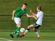 29 October 2018; Tom Fogarty of Republic of Ireland U15 in action against Conan Noonan of Republic of Ireland U16 during the Republic of Ireland U15 and Republic of Ireland U16 match at FAI National Training Centre in Abbotstown, Dublin. Photo by Seb Daly/Sportsfile