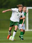29 October 2018; Conan Noonan of Republic of Ireland U16 in action against John Joe Power of Republic of Ireland U15 during the Republic of Ireland U15 and Republic of Ireland U16 match at FAI National Training Centre in Abbotstown, Dublin. Photo by Seb Daly/Sportsfile