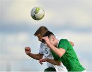 29 October 2018; Adam Wells of Republic of Ireland U16 in action against Darragh Reilly of Republic of Ireland U15 during the Republic of Ireland U15 and Republic of Ireland U16 match at FAI National Training Centre in Abbotstown, Dublin. Photo by Seb Daly/Sportsfile