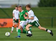 29 October 2018; Ben Curtis of Republic of Ireland U15 in action against Andri Haxhai of Republic of Ireland U16 during the Republic of Ireland U15 and Republic of Ireland U16 match at FAI National Training Centre in Abbotstown, Dublin. Photo by Seb Daly/Sportsfile