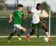 29 October 2018; Sinclair Armstrong of Republic of Ireland U16 in action against Darragh Reilly of Republic of Ireland U15 during the Republic of Ireland U15 and Republic of Ireland U16 match at FAI National Training Centre in Abbotstown, Dublin. Photo by Seb Daly/Sportsfile