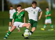 29 October 2018; Kalin Barlow of Republic of Ireland U16 in action against Luke McGlynn of Republic of Ireland U15 during the Republic of Ireland U15 and Republic of Ireland U16 match at FAI National Training Centre in Abbotstown, Dublin. Photo by Seb Daly/Sportsfile
