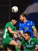 29 October 2018; Keith Cowan of Finn Harps in action against Kilian Cantwell of Limerick during the SSE Airtricity League Promotion / Relegation Play-off Final 1st leg match between Finn Harps and Limerick FC at Finn Park in Ballybofey Donegal. Photo by Oliver McVeigh/Sportsfile