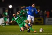 29 October 2018; Nathan Boyle of Finn Harps in action against Shane Tracy of Limerick during the SSE Airtricity League Promotion / Relegation Play-off Final 1st leg match between Finn Harps and Limerick FC at Finn Park in Ballybofey Donegal. Photo by Oliver McVeigh/Sportsfile