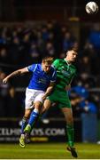 29 October 2018; Cian Coleman of Limerick in action against Jesse Devers of Finn Harps during the SSE Airtricity League Promotion / Relegation Play-off Final 1st leg match between Finn Harps and Limerick FC at Finn Park in Ballybofey Donegal. Photo by Oliver McVeigh/Sportsfile