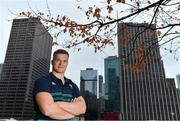 30 October 2018; Josh van der Flier poses for a portrait after an Ireland Rugby Press Conference at the Hyatt Regency in Chicago, USA. Photo by Brendan Moran/Sportsfile