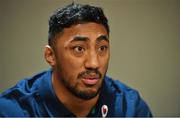 30 October 2018; Bundee Aki during an Ireland Rugby Press Conference at the Hyatt Regency in Chicago, USA. Photo by Brendan Moran/Sportsfile