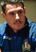 30 October 2018; Luca Morisi during an Italy Rugby Press Conference at the Palmer House Hilton in Chicago, USA. Photo by Brendan Moran/Sportsfile