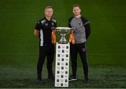 31 October 2018; Peamount United manager James O'Callaghan, left, and Wexford Youths manager Tom Elmes during a Continental Tyres FAI Women's Cup Final Media Day at the Aviva Stadium in Dublin. Photo by Eóin Noonan/Sportsfile
