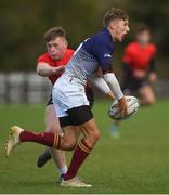 31 October 2018; Tadhg Finlay of Metropolitan Area in action against Jack Cassidy of North East Area during the U18s 2nd Round Shane Horgan Cup match between North East Area and Metropolitan Area at Ashbourne RFC in Ashbourne, Co Meath. Photo by Piaras Ó Mídheach/Sportsfile