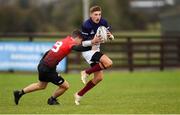 31 October 2018; Tadhg Finlay of Metropolitan Area is tackled by Donal Leavy of North East Area during the U18s 2nd Round Shane Horgan Cup match between North East Area and Metropolitan Area at Ashbourne RFC in Ashbourne, Co Meath. Photo by Piaras Ó Mídheach/Sportsfile