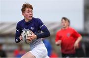 31 October 2018; Niall Hillard of Metropolitan Area on his way to scoring a try during the U18s 2nd Round Shane Horgan Cup match between North East Area and Metropolitan Area at Ashbourne RFC in Ashbourne, Co Meath. Photo by Piaras Ó Mídheach/Sportsfile