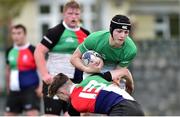 31 October 2018; Callun Fisher of South East Area is tackled by Sam Caslin of Midlands Area during the U16s 2nd Round Shane Horgan Cup match between South East Area and Midlands Area at IT Carlow in Carlow. Photo by Matt Browne/Sportsfile