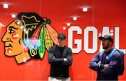 31 October 2018; Garry Ringrose, left, and Bundee Aki of Ireland during a visit to the MB Ice Arena, practice home of the Chicago Blackhawks, in Chicago, USA. Photo by Brendan Moran/Sportsfile