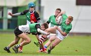 31 October 2018; Cormac Fenton of South East Area is tackled by Conor Gibney of Midlands Area during the U18s 2nd Round Shane Horgan Cup match between South East Area and Midlands Area at IT Carlow in Carlow. Photo by Matt Browne/Sportsfile
