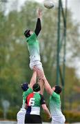 31 October 2018; Louis Gainford of East Area takes the ball in the lineout during the U18s 2nd Round Shane Horgan Cup match between South East Area and Midlands Area at IT Carlow in Carlow. Photo by Matt Browne/Sportsfile