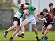 31 October 2018; Jack Hanlon of South East Area is tackled by Dylan McDermott, left, and Conor Gibney of Midlands Area during the U18s 2nd Round Shane Horgan Cup match between South East Area and Midlands Area at IT Carlow in Carlow. Photo by Matt Browne/Sportsfile