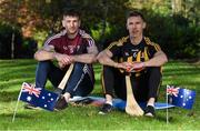 1 November 2018; Pádraic Mannion of Galway and Cillian Buckley of Kilkenny in attendance at an event to mark the departure of the Kilkenny and Galway teams, who fly to Australia to take part in a match for the Wild Geese Trophy as part of the Sydney Irish Fest on November 10/11, at the Australian Embassy in Dublin. Photo by Harry Murphy/Sportsfile