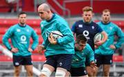 1 November 2018; Devin Toner is tackled by Niall Scannell during Ireland rugby squad training session at Toyota Park in Chicago, USA. Photo by Brendan Moran/Sportsfile