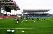 1 November 2018; The squad warm-up during Ireland rugby squad training session at Toyota Park in Chicago, USA. Photo by Brendan Moran/Sportsfile