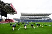 1 November 2018; The squad warm-up during Ireland rugby squad training session at Toyota Park in Chicago, USA. Photo by Brendan Moran/Sportsfile