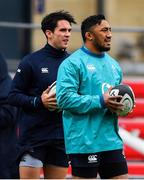 1 November 2018; Bundee Aki, right, and Joey Carbery during Ireland rugby squad training session at Toyota Park in Chicago, USA. Photo by Brendan Moran/Sportsfile