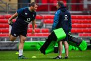 1 November 2018; Jack McGrath, left, with kicking coach Richie Murphy during Ireland rugby squad training session at Toyota Park in Chicago, USA. Photo by Brendan Moran/Sportsfile
