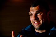 1 November 2018; Tadhg Beirne speaks to the media during an Ireland rugby press conference at the Hyatt Regency in Chicago, USA. Photo by Brendan Moran/Sportsfile