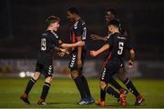 1 November 2018; Aaron Doran of Bohemians celebrates after scoring his side's first goal with teammates during the SSE Airtricity U15 League Final match between Bohemians and St. Patrick's Athletic at Dalymount Park in Dublin. Photo by Harry Murphy/Sportsfile