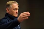 1 November 2018; Head coach Joe Schmidt during a Ireland Rugby press conference at the Hyatt Regency in Chicago, USA. Photo by Brendan Moran/Sportsfile