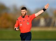 29 October 2018; Referee David Connolly during the Republic of Ireland U15 and Republic of Ireland U16 match at FAI National Training Centre in Abbotstown, Dublin. Photo by Seb Daly/Sportsfile