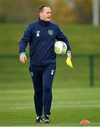 29 October 2018; Republic of Ireland coach William Doyle prior to the Republic of Ireland U15 and Republic of Ireland U16 match at FAI National Training Centre in Abbotstown, Dublin. Photo by Seb Daly/Sportsfile