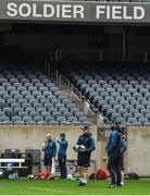 2 November 2018; Head coach Joe Schmidt, left, with defence coach Andy Farrell during the Ireland rugby captain's run at Soldier Field in Chicago, USA. Photo by Brendan Moran/Sportsfile