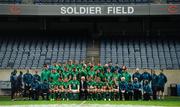 2 November 2018; The Ireland rugby squad and coaching staff prepare for a team photograph prior to their captain's run at Soldier Field in Chicago, USA. Photo by Brendan Moran/Sportsfile