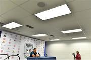 2 November 2018; Ireland captain Rhys Ruddock during a press conference after their captain's run at Soldier Field in Chicago, USA. Photo by Brendan Moran/Sportsfile