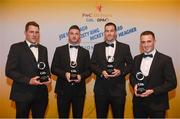 2 November 2018; Westmeath hurlers, from left, Paul Greville, Derek McNicholas, Patrick Carroll and Eoin Price with their Joe McDonagh Champion 15 Awards during the PwC All-Stars 2018 awards at the Convention Centre in Dublin. Photo by Eóin Noonan/Sportsfile