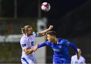 2 November 2018; Keith Cowan of Finn Harps in action against Cian Coleman of Limerick FC during the SSE Airtricity League Promotion / Relegation Play-off Final 2nd leg match between Limerick FC and Finn Harps at Market's Field in Limerick. Photo by Matt Browne/Sportsfile